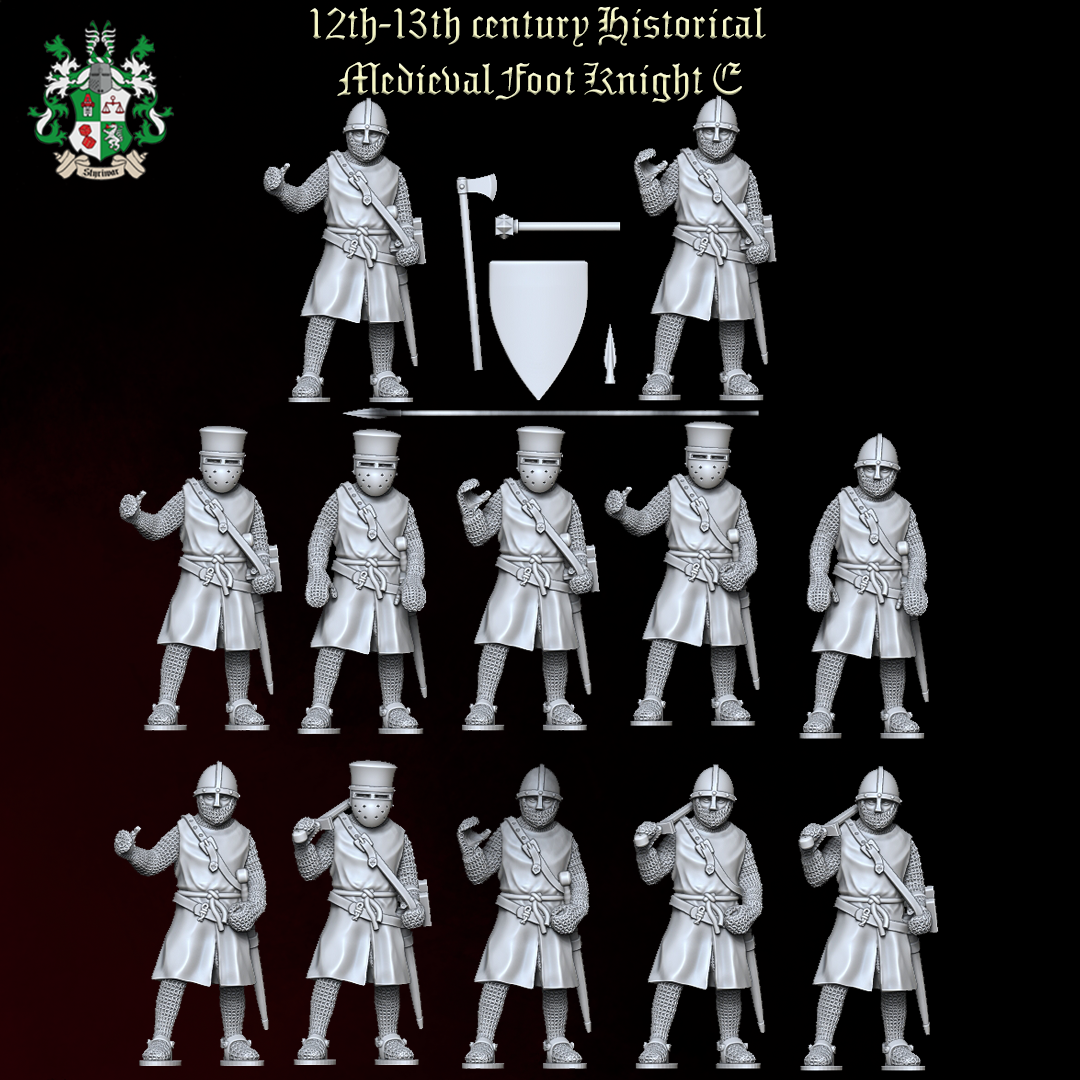 12th-13th century Historical Medieval Foot Knight E
